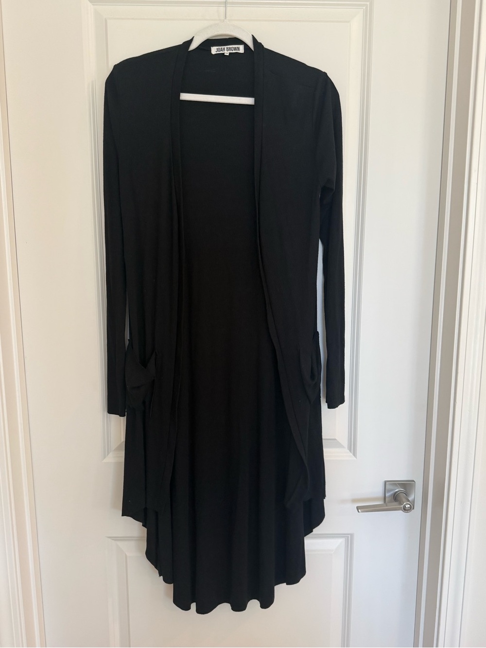 Joah Brown Black Long line Open Front Cardigan-One Size